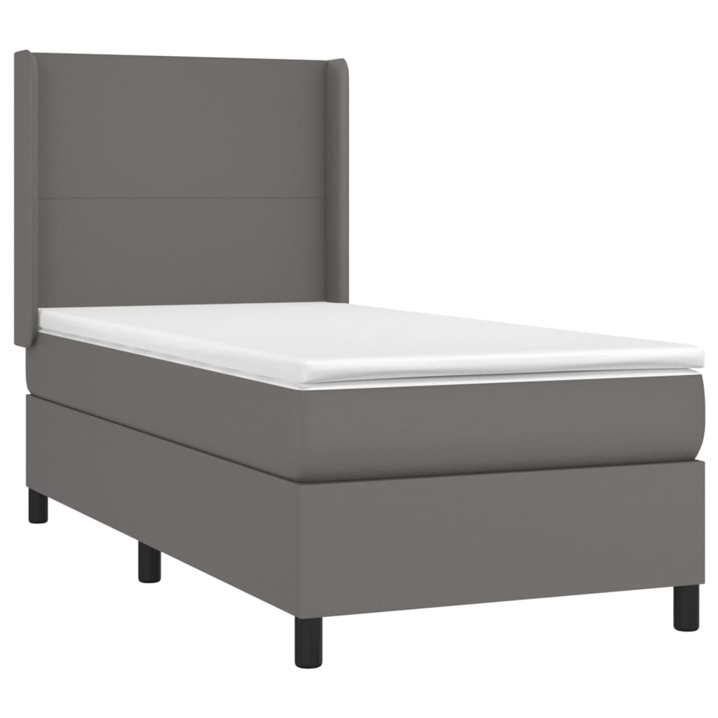 vidaXL Cama box spring con colchón cuero sintético gris 80x200 cm