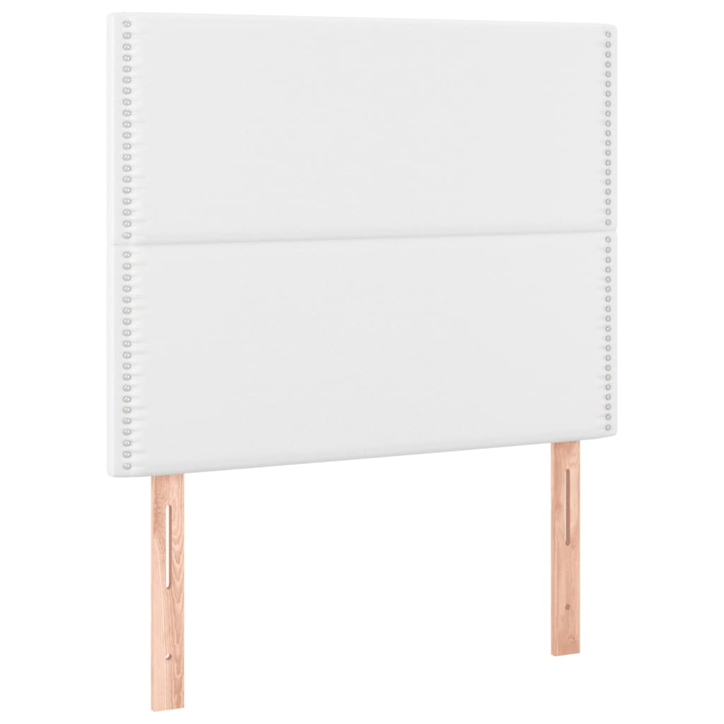 vidaXL Cama box spring con colchón cuero sintético blanco 100x200 cm