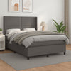 vidaXL Cama box spring con colchón cuero sintético gris 140x200 cm