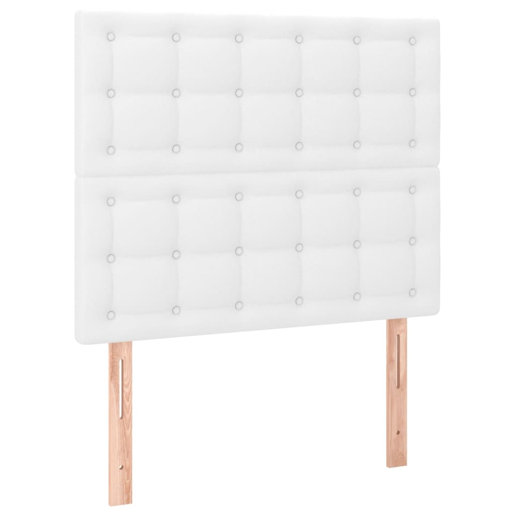 vidaXL Cama box spring con colchón cuero sintético blanco 100x200 cm