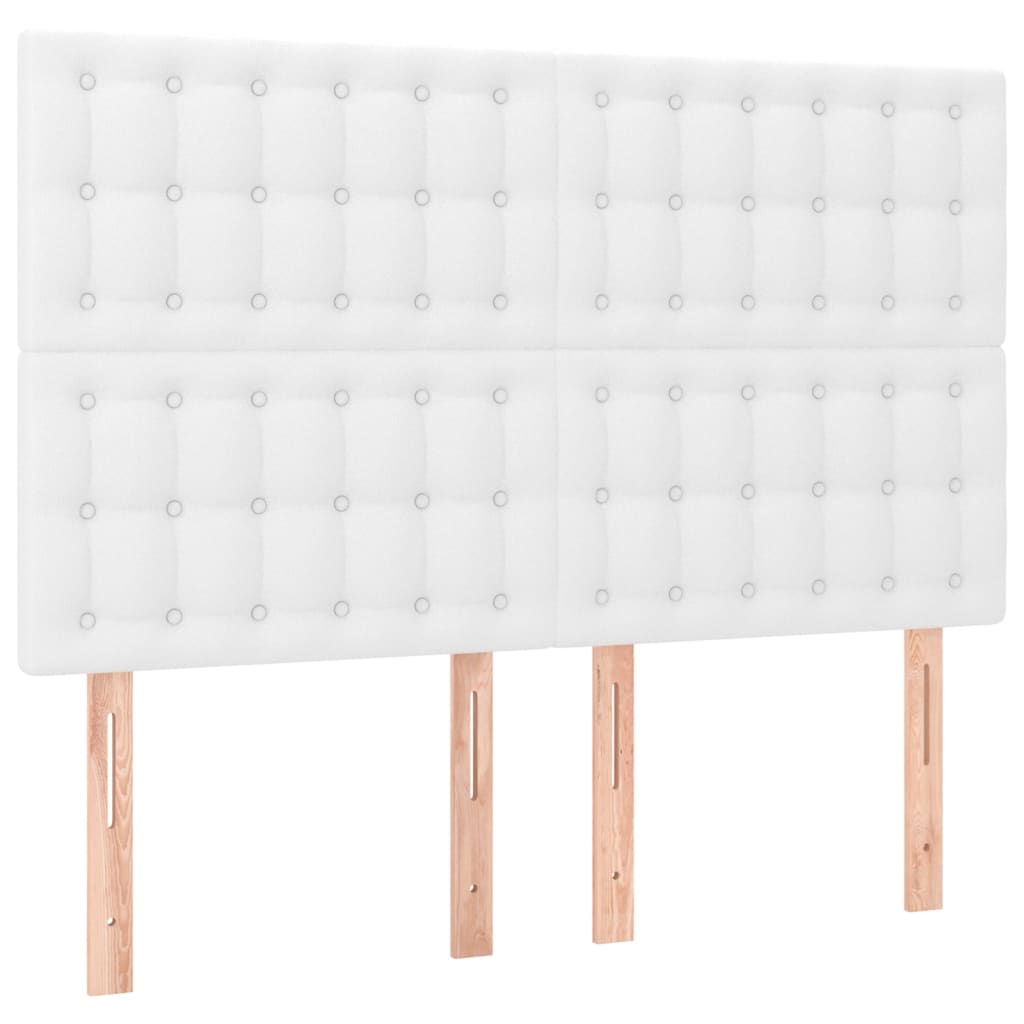 vidaXL Cama box spring con colchón cuero sintético blanco 140x190 cm