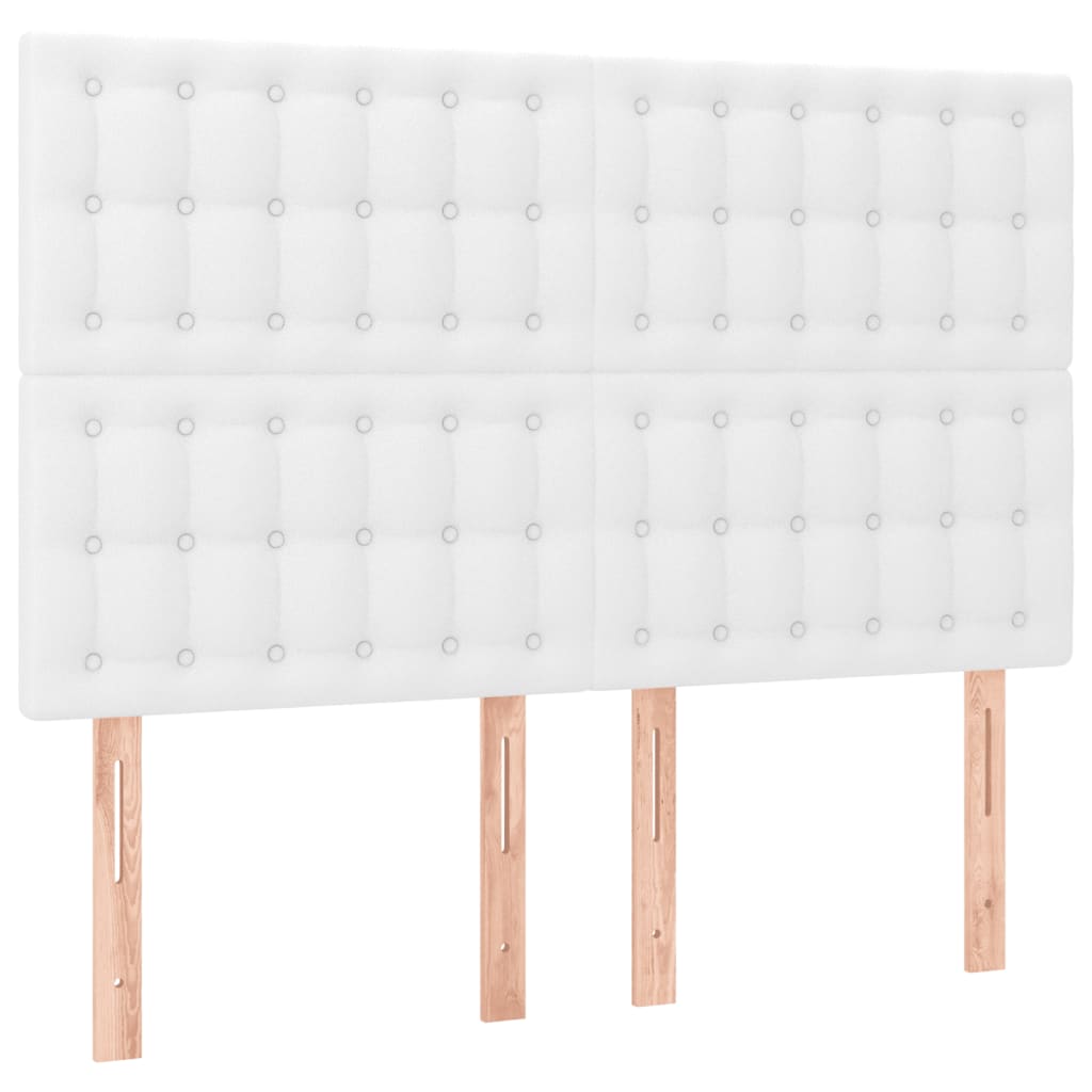 vidaXL Cama box spring con colchón cuero sintético blanco 140x200cm