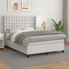 vidaXL Cama box spring con colchón cuero sintético blanco 140x200cm