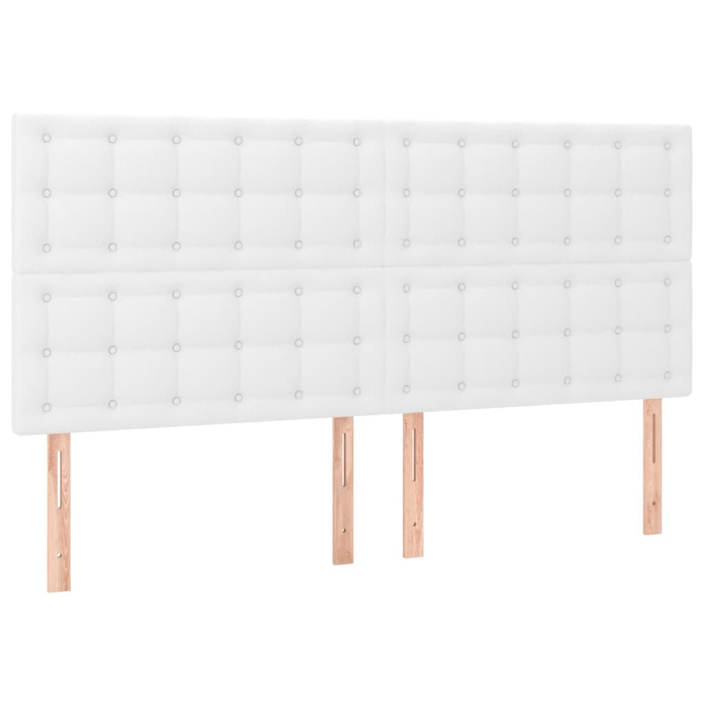 vidaXL Cama box spring con colchón cuero sintético blanco 160x200 cm