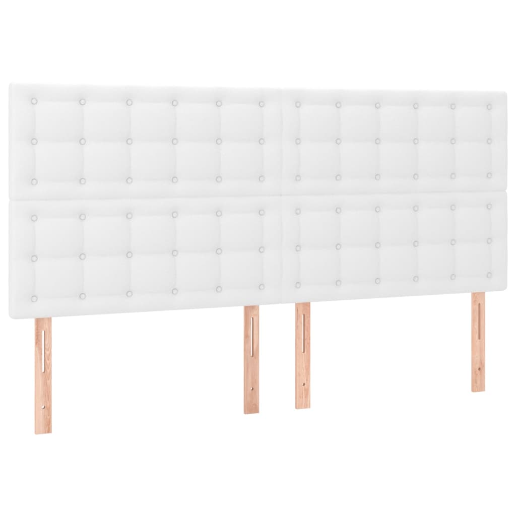 vidaXL Cama box spring con colchón cuero sintético blanco 180x200 cm