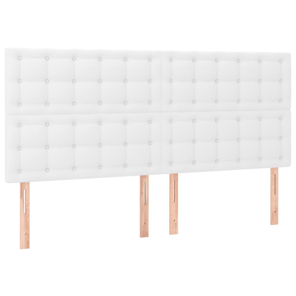 vidaXL Cama box spring con colchón cuero sintético blanco 200x200 cm