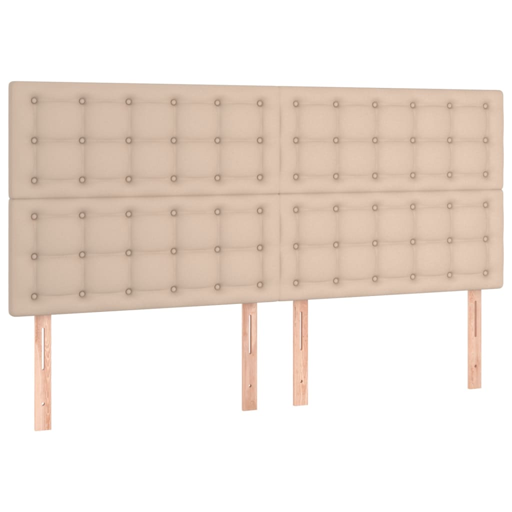 vidaXL Cama box spring con colchón cuero sintético capuchino 200x200cm