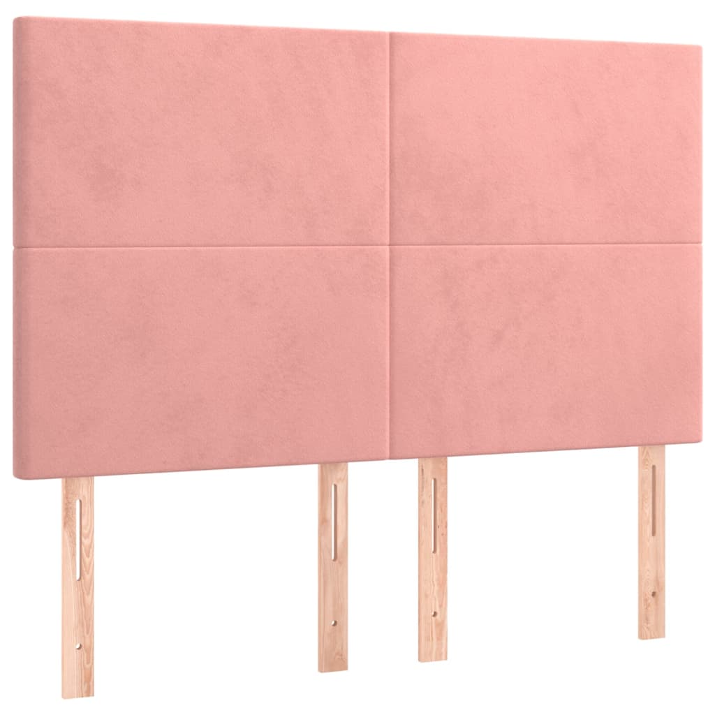 vidaXL Cama box spring con colchón terciopelo rosa 140x190 cm