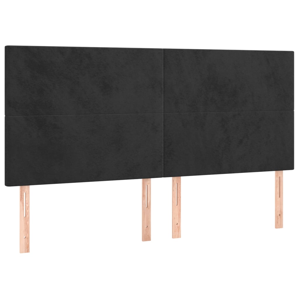 vidaXL Cama box spring con colchón terciopelo negro 160x200 cm