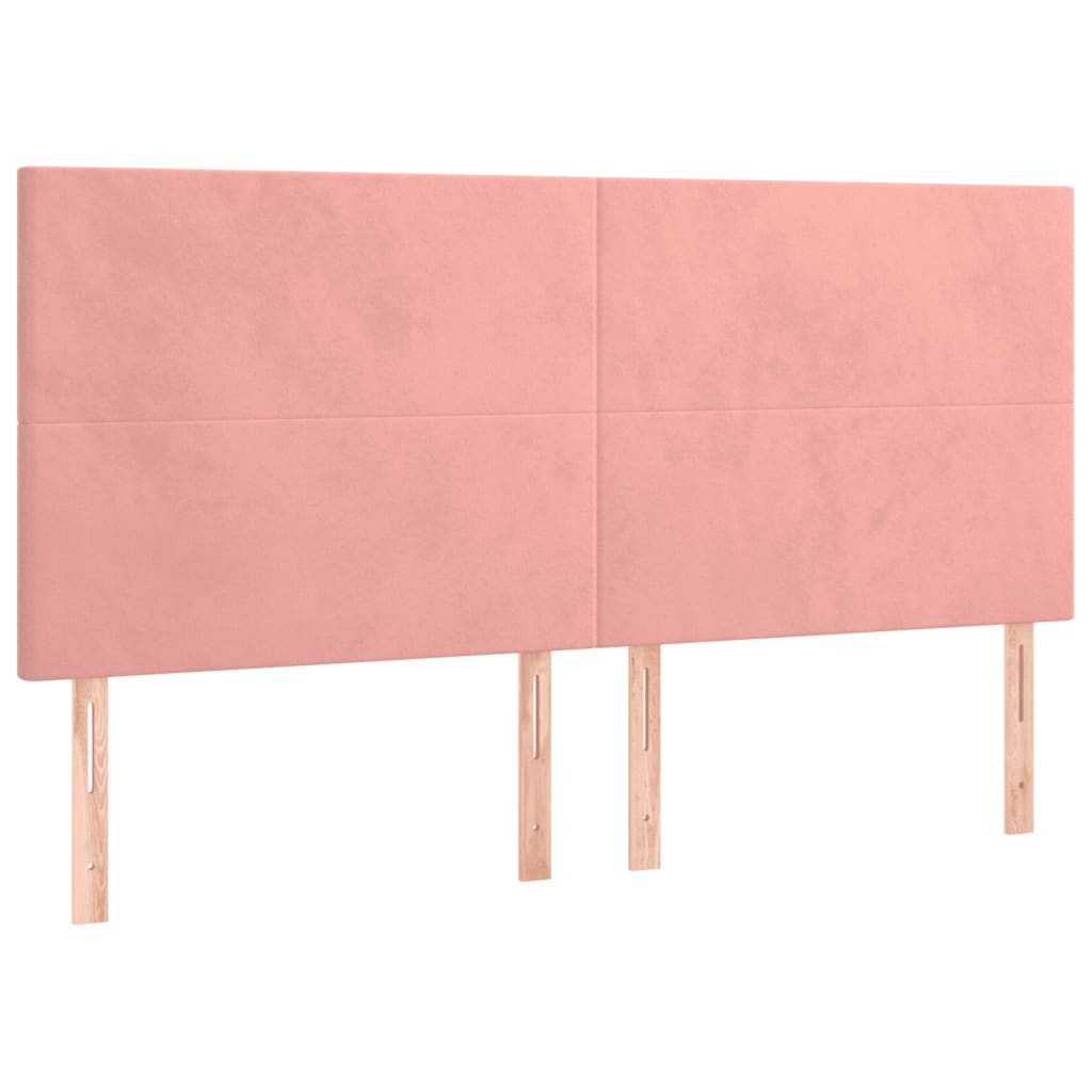 vidaXL Cama box spring con colchón terciopelo rosa 180x200 cm