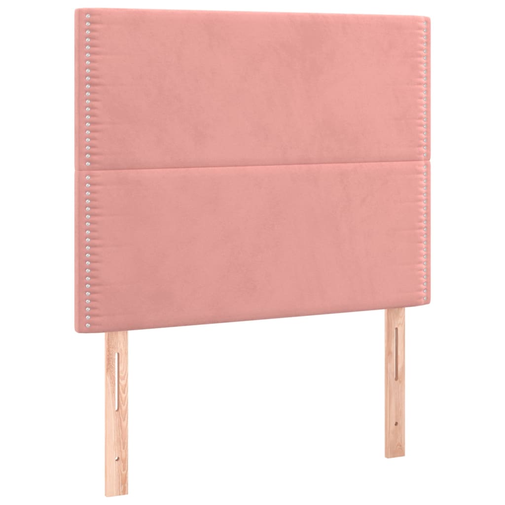 vidaXL Cama box spring con colchón terciopelo rosa 80x200 cm