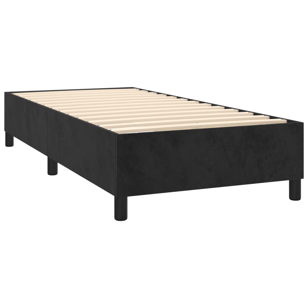 vidaXL Cama box spring con colchón terciopelo negro 90x200 cm