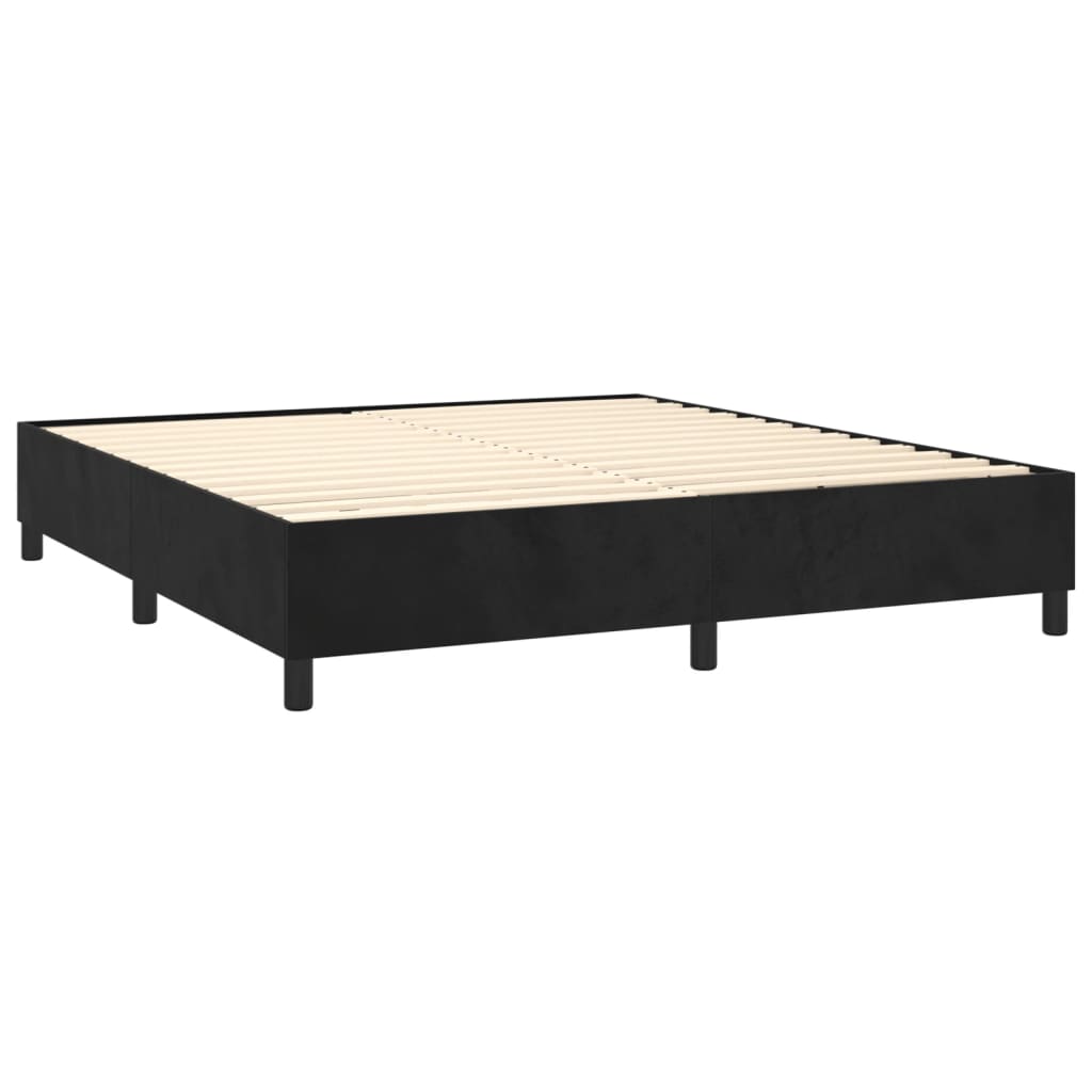 vidaXL Cama box spring con colchón terciopelo negro 160x200 cm