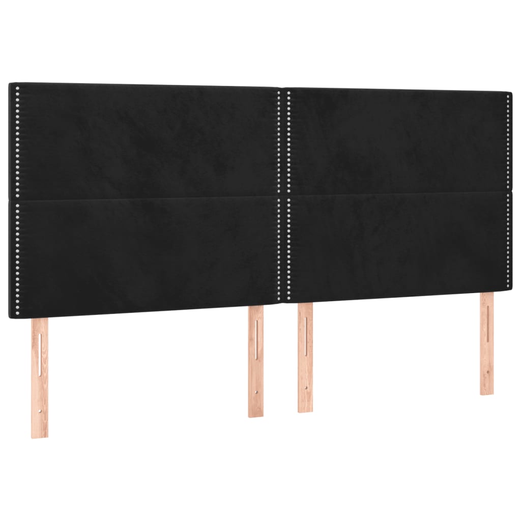 vidaXL Cama box spring con colchón terciopelo negro 160x200 cm