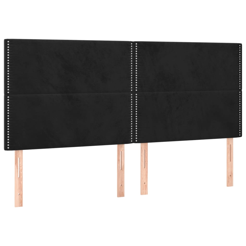 vidaXL Cama box spring con colchón terciopelo negro 180x200 cm