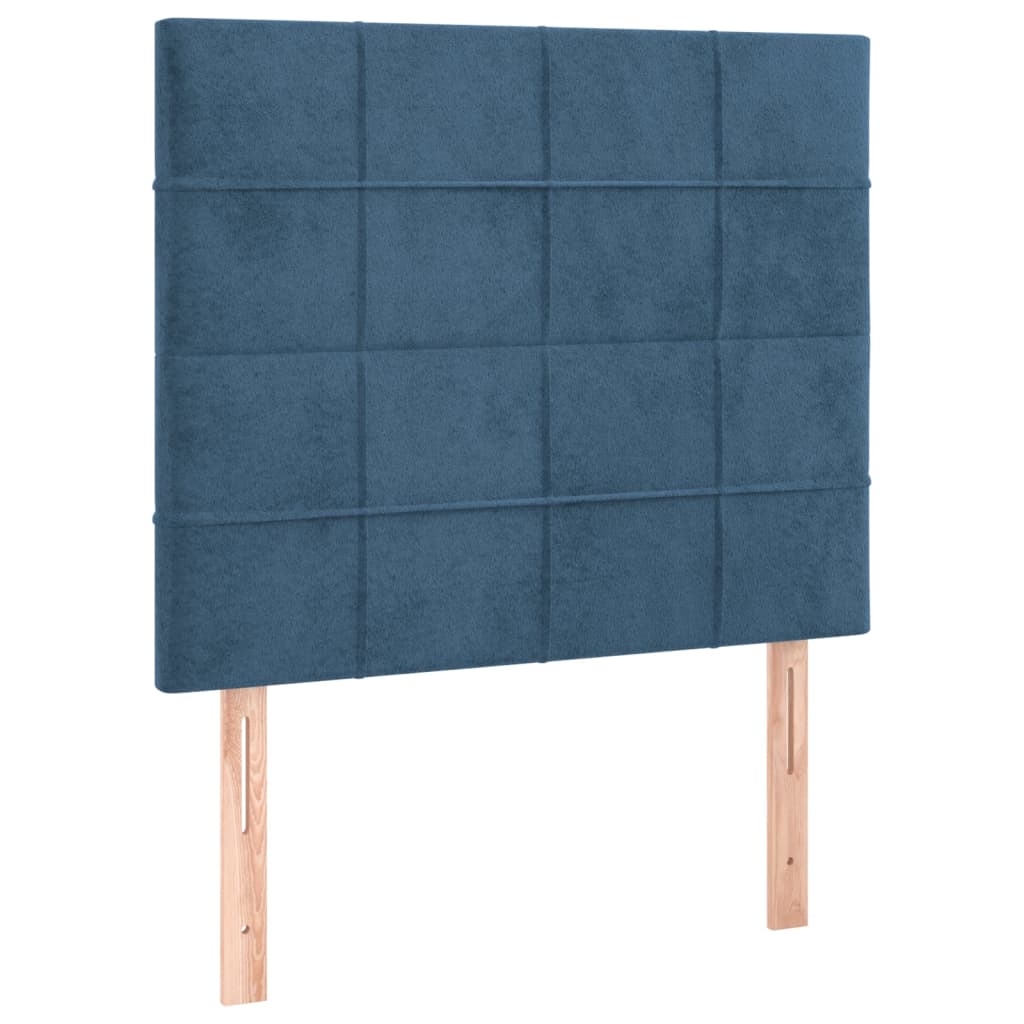 vidaXL Cama box spring con colchón terciopelo azul oscuro 80x200 cm