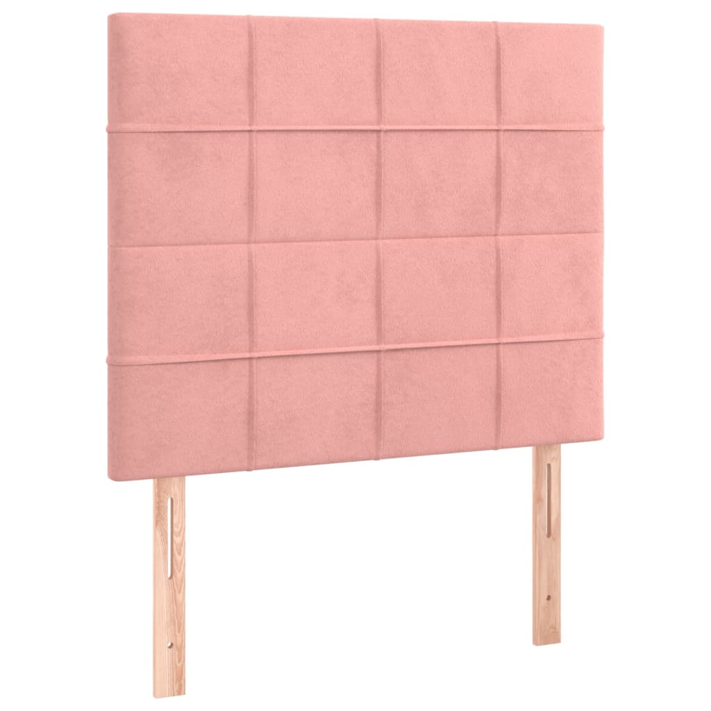 vidaXL Cama box spring con colchón terciopelo rosa 80x200 cm