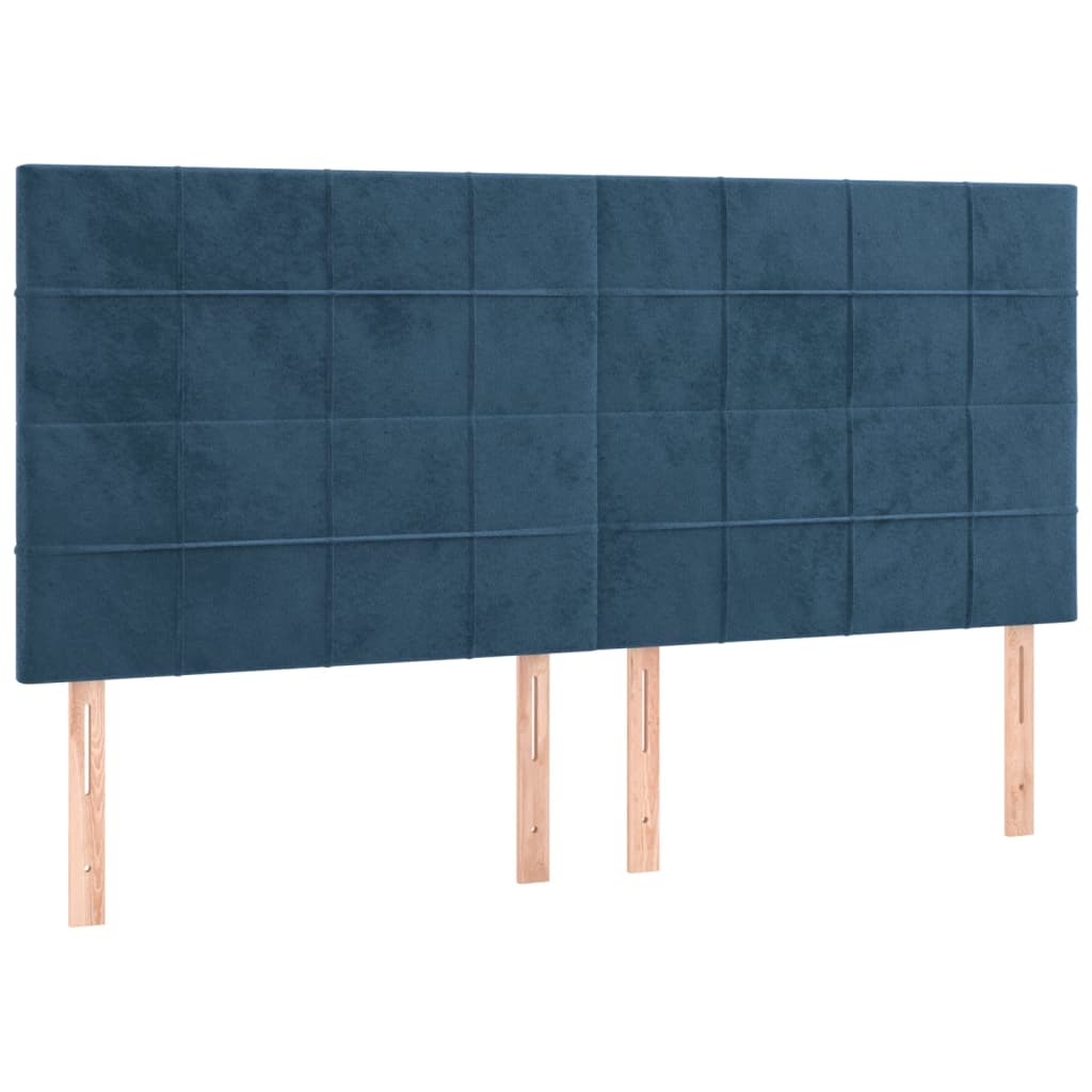 vidaXL Cama box spring con colchón terciopelo azul oscuro 160x200 cm