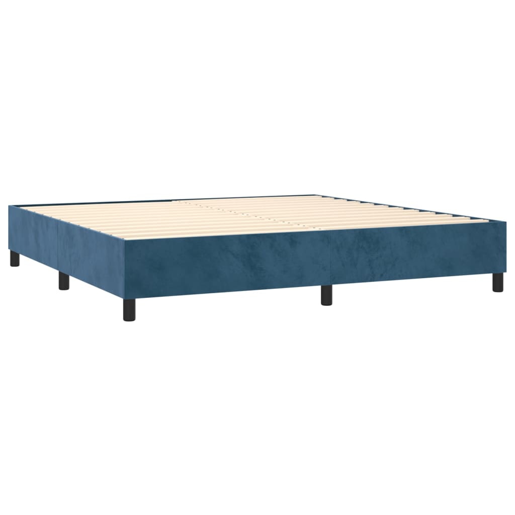 vidaXL Cama box spring con colchón terciopelo azul oscuro 180x200 cm