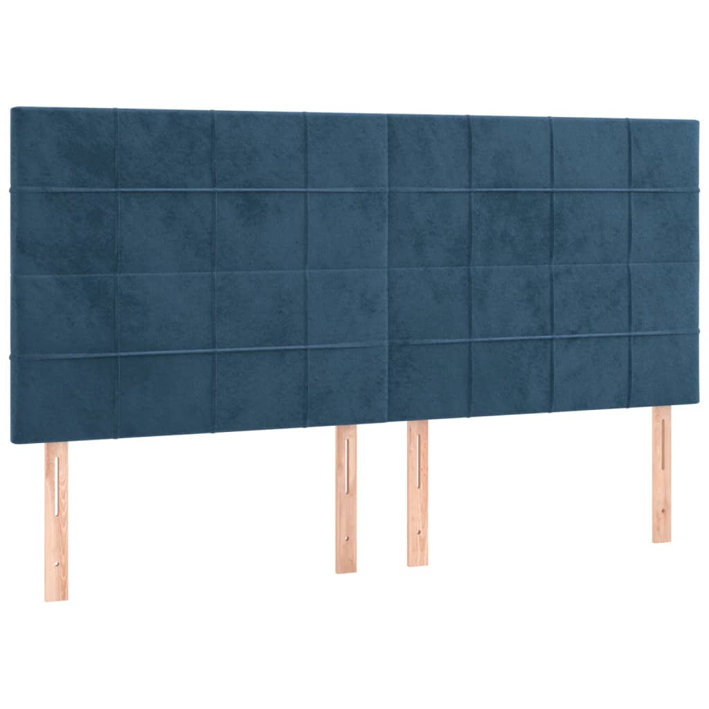 vidaXL Cama box spring con colchón terciopelo azul oscuro 200x200 cm