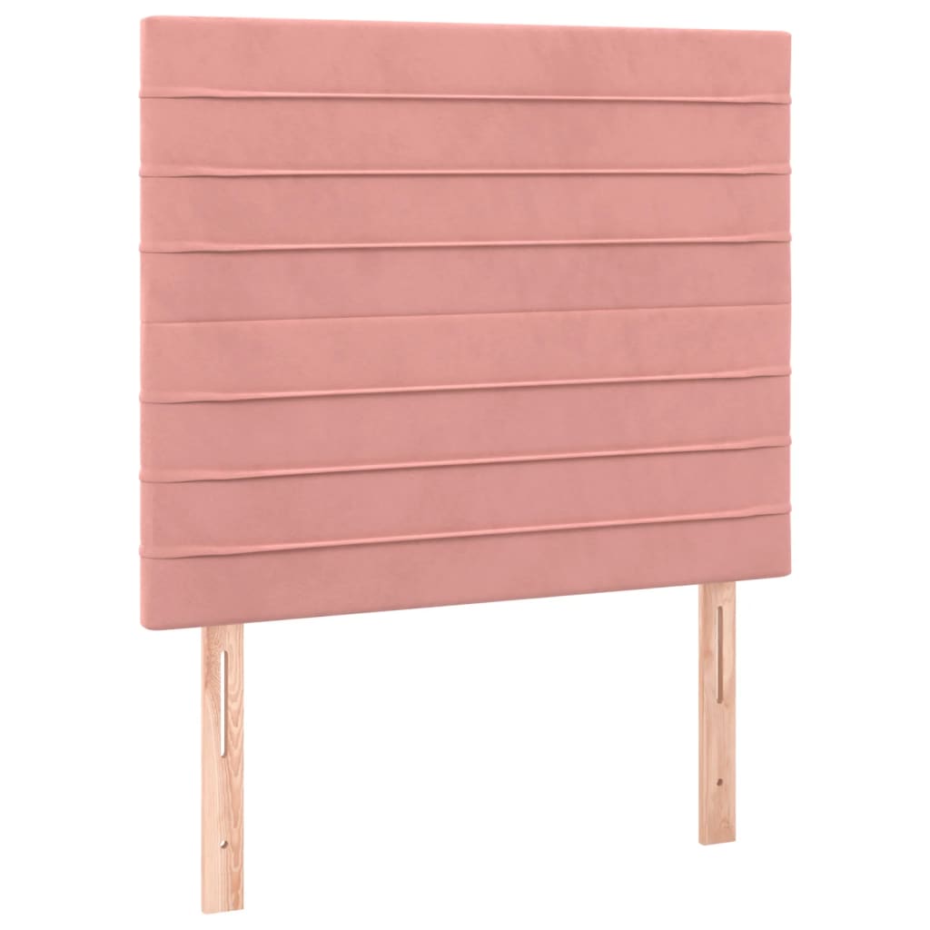 vidaXL Cama box spring con colchón terciopelo rosa 80x200 cm