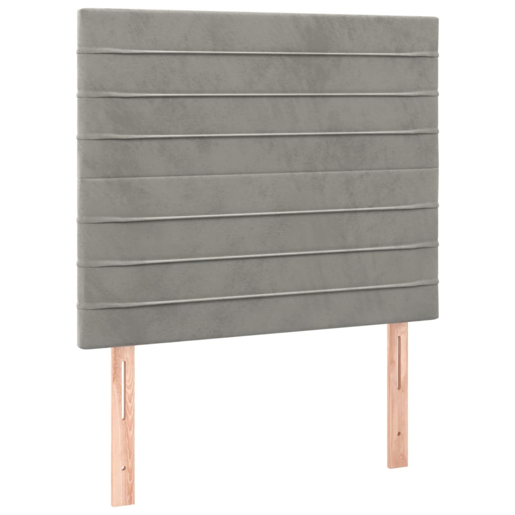 vidaXL Cama box spring con colchón terciopelo gris claro 90x190 cm