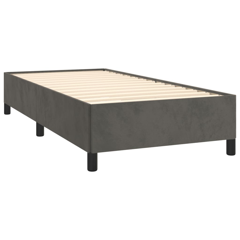 vidaXL Cama box spring con colchón terciopelo gris oscuro 100x200 cm