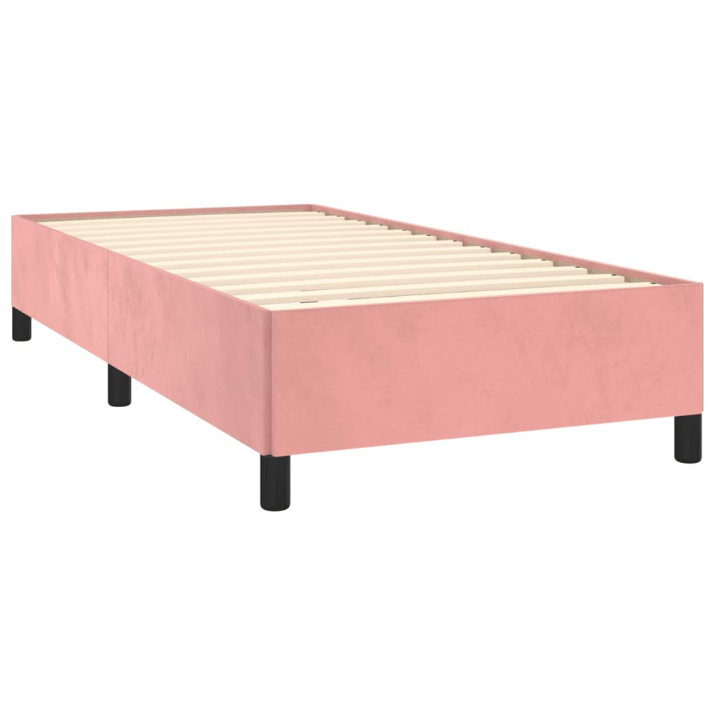 vidaXL Cama box spring con colchón terciopelo rosa 100x200 cm