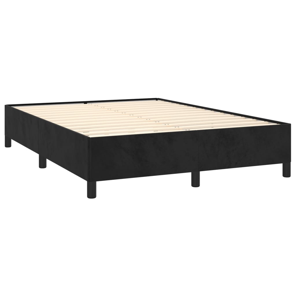 vidaXL Cama box spring con colchón terciopelo negro 140x190 cm