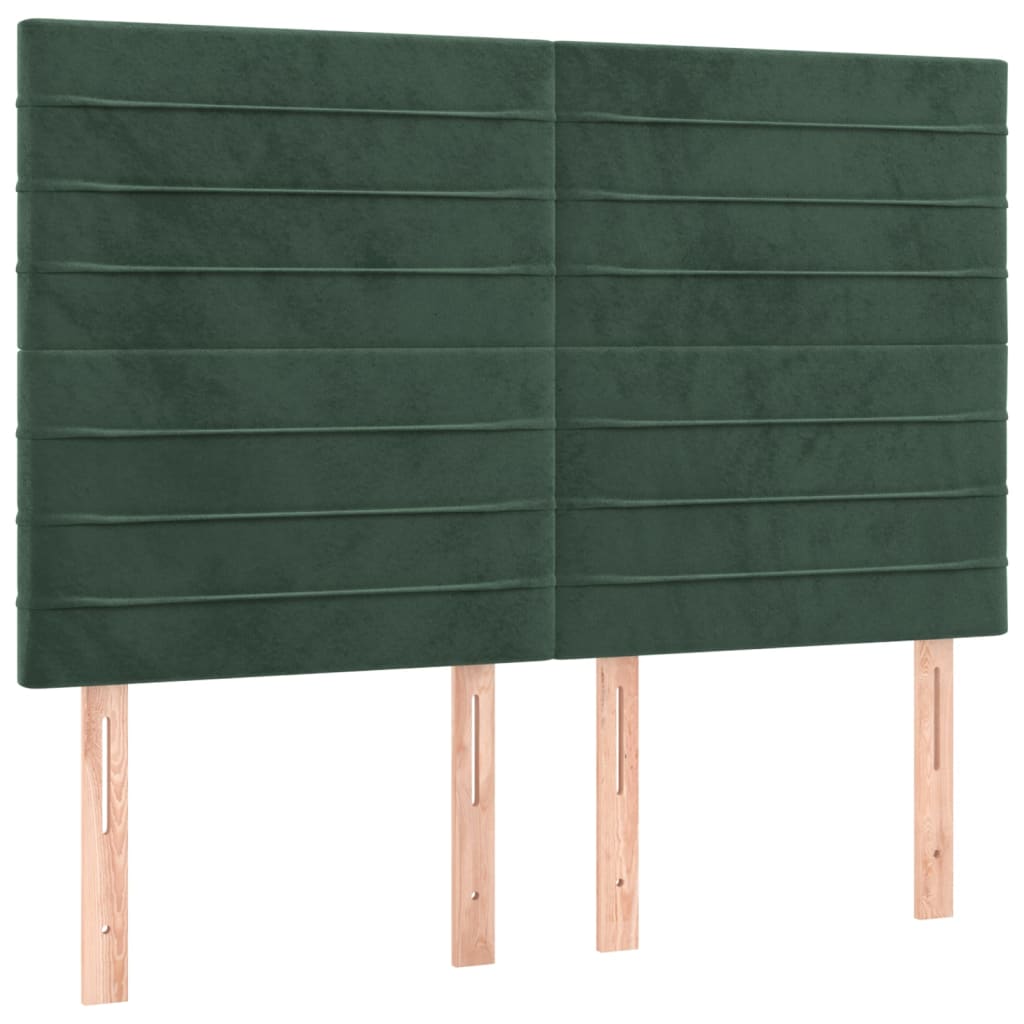 vidaXL Cama box spring con colchón terciopelo verde oscuro 140x200 cm