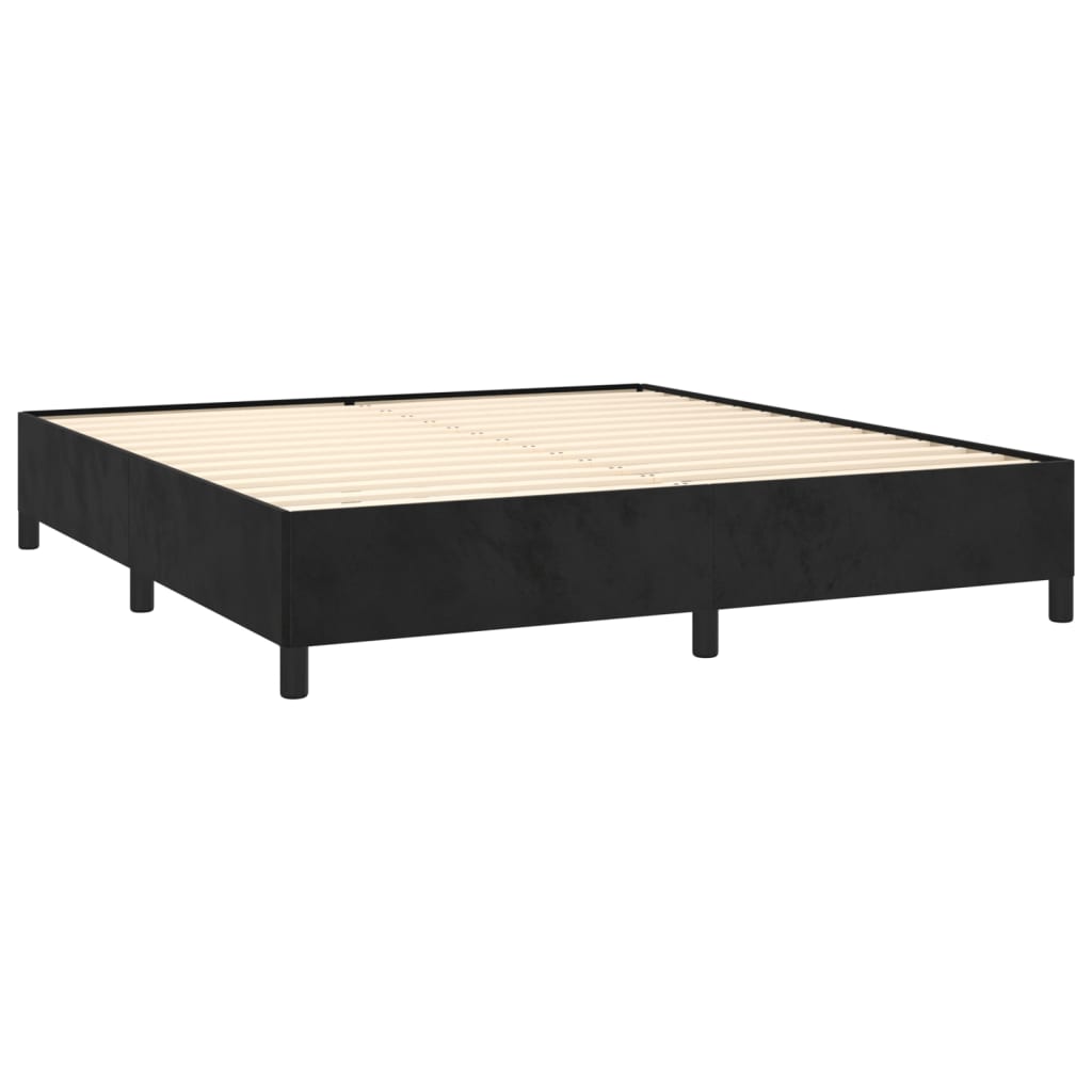 vidaXL Cama box spring con colchón terciopelo negro 160x200 cm