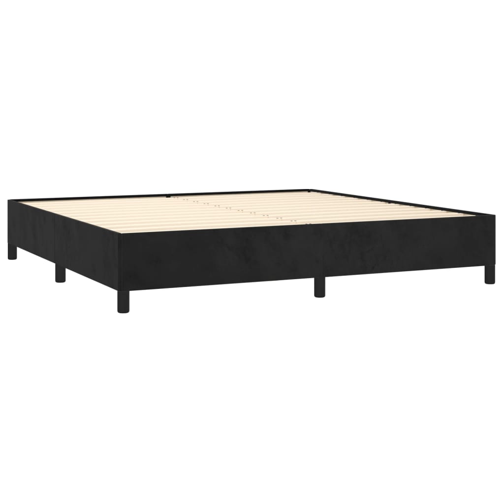 vidaXL Cama box spring con colchón terciopelo negro 200x200 cm