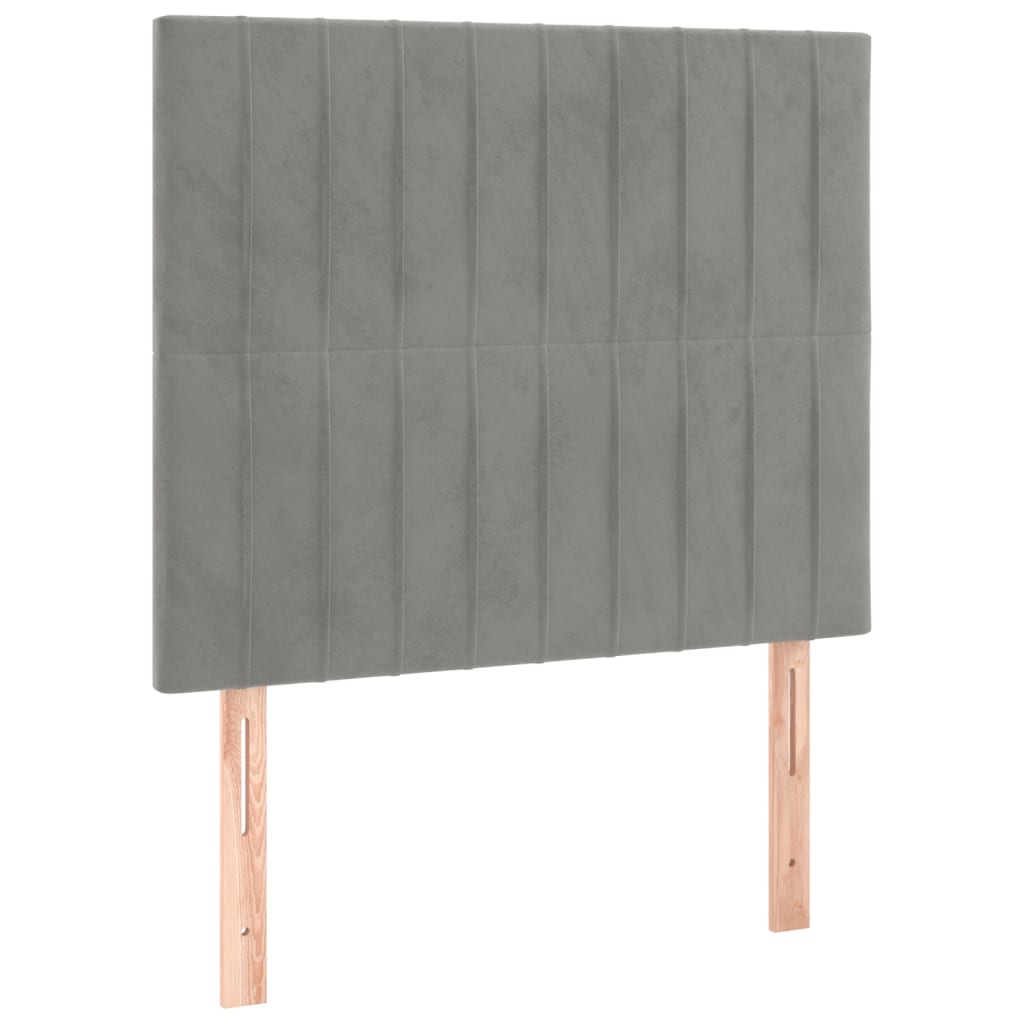 vidaXL Cama box spring con colchón terciopelo gris claro 100x200 cm