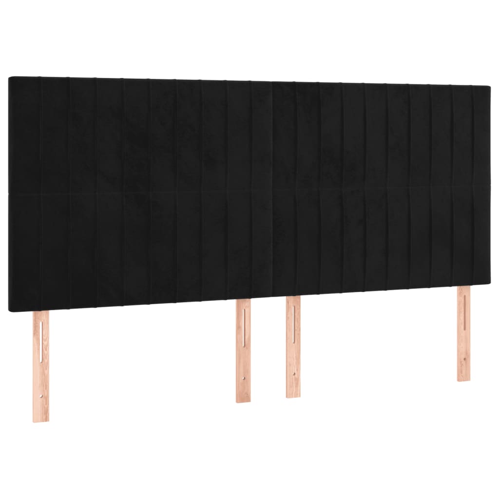 vidaXL Cama box spring con colchón terciopelo negro 180x200 cm