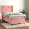 vidaXL Cama box spring con colchón terciopelo rosa 100x200 cm