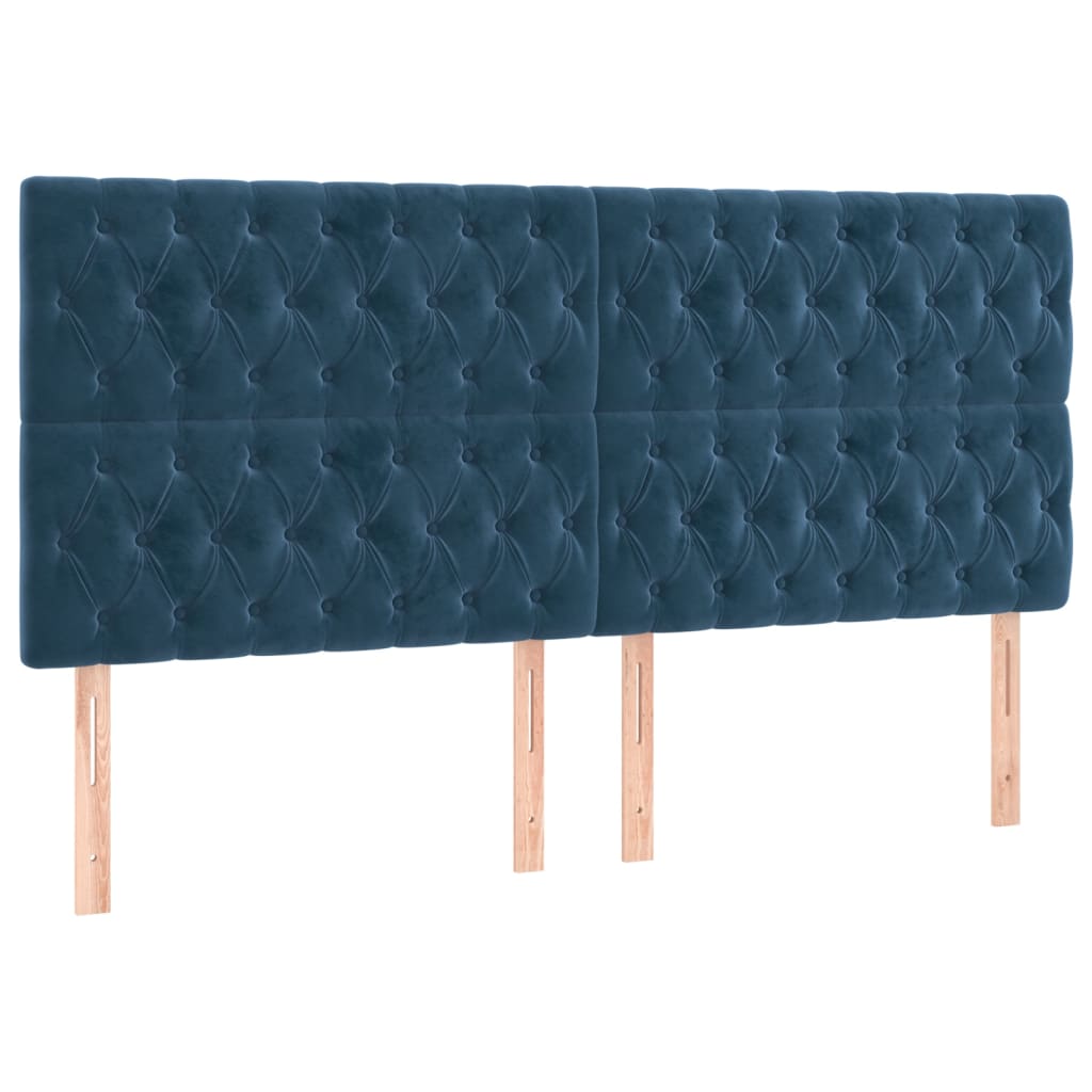 vidaXL Cama box spring con colchón terciopelo azul oscuro 180x200 cm