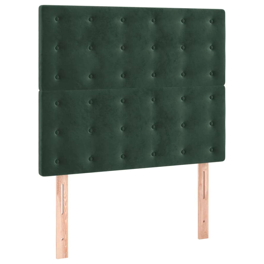 vidaXL Cama box spring con colchón terciopelo verde oscuro 80x200 cm