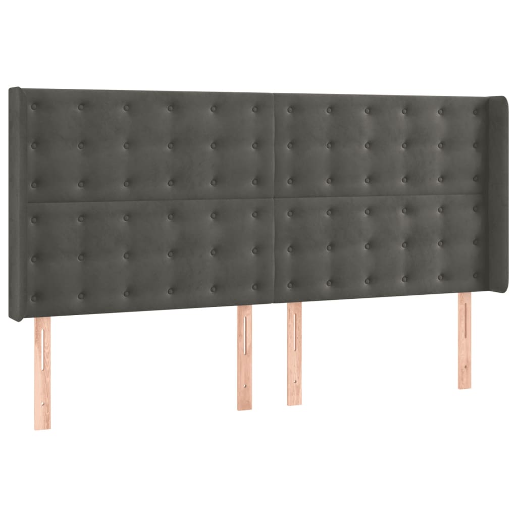 vidaXL Cama box spring con colchón terciopelo gris oscuro 160x200 cm