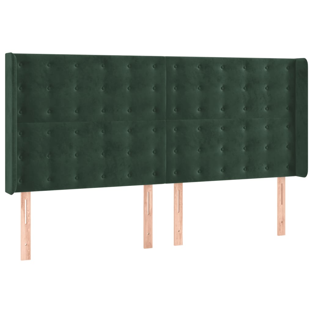 vidaXL Cama box spring con colchón terciopelo verde oscuro 180x200 cm