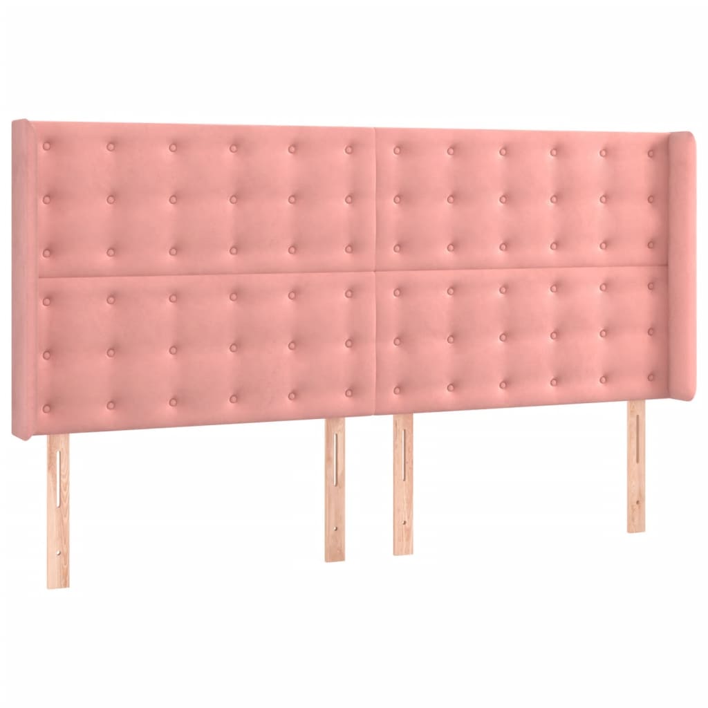 vidaXL Cama box spring con colchón terciopelo rosa 180x200 cm