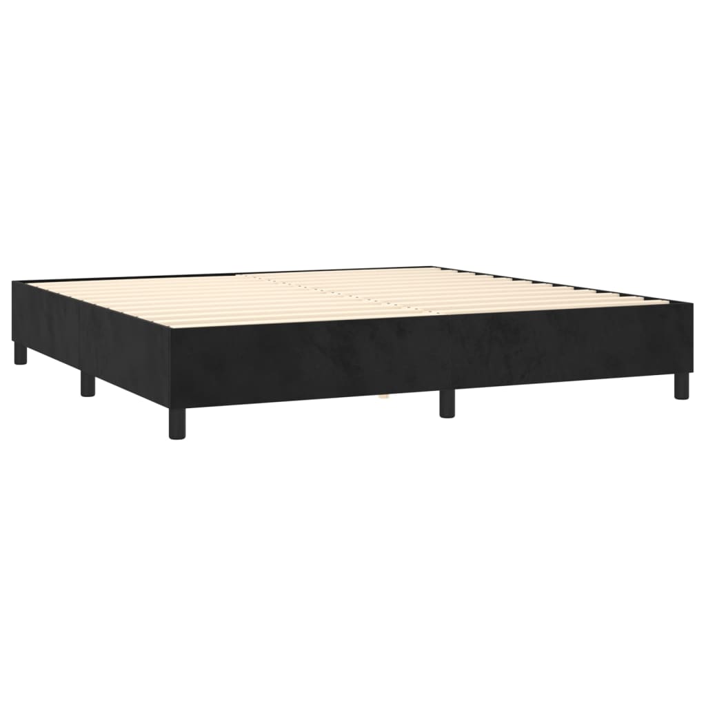 vidaXL Cama box spring con colchón terciopelo negro 200x200 cm