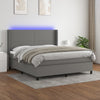 vidaXL Cama box spring colchón y luces LED tela gris oscuro 160x200 cm