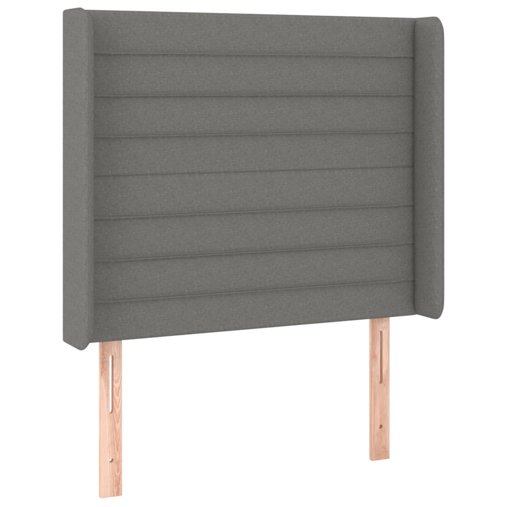 vidaXL Cama box spring colchón y luces LED tela gris oscuro 80x200 cm