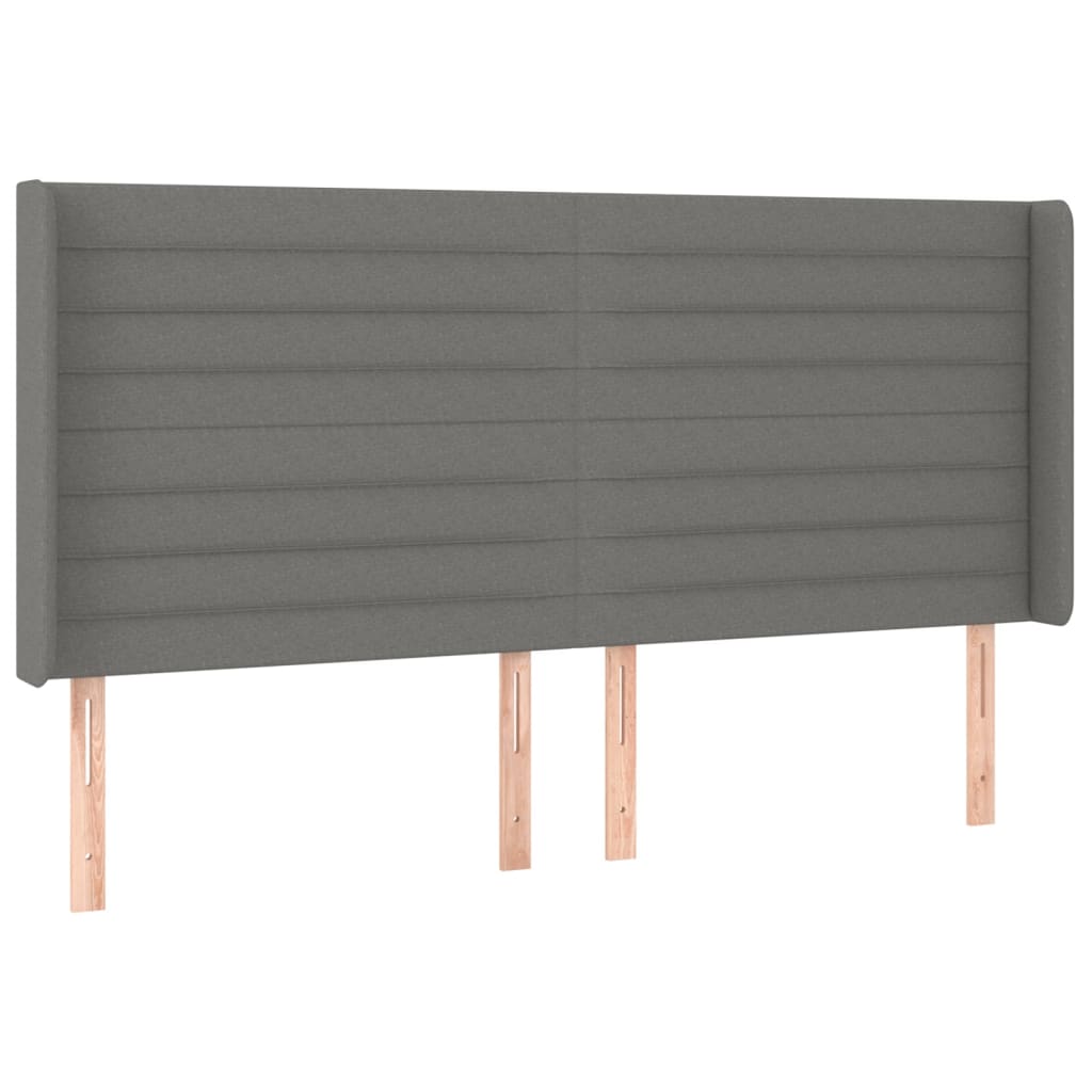 vidaXL Cama box spring colchón y luces LED tela gris oscuro 160x200 cm