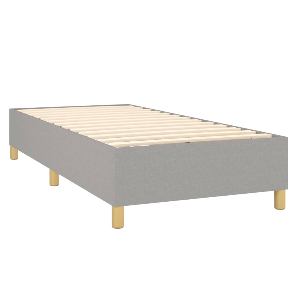 vidaXL Cama box spring colchón y luces LED tela gris claro 80x200 cm