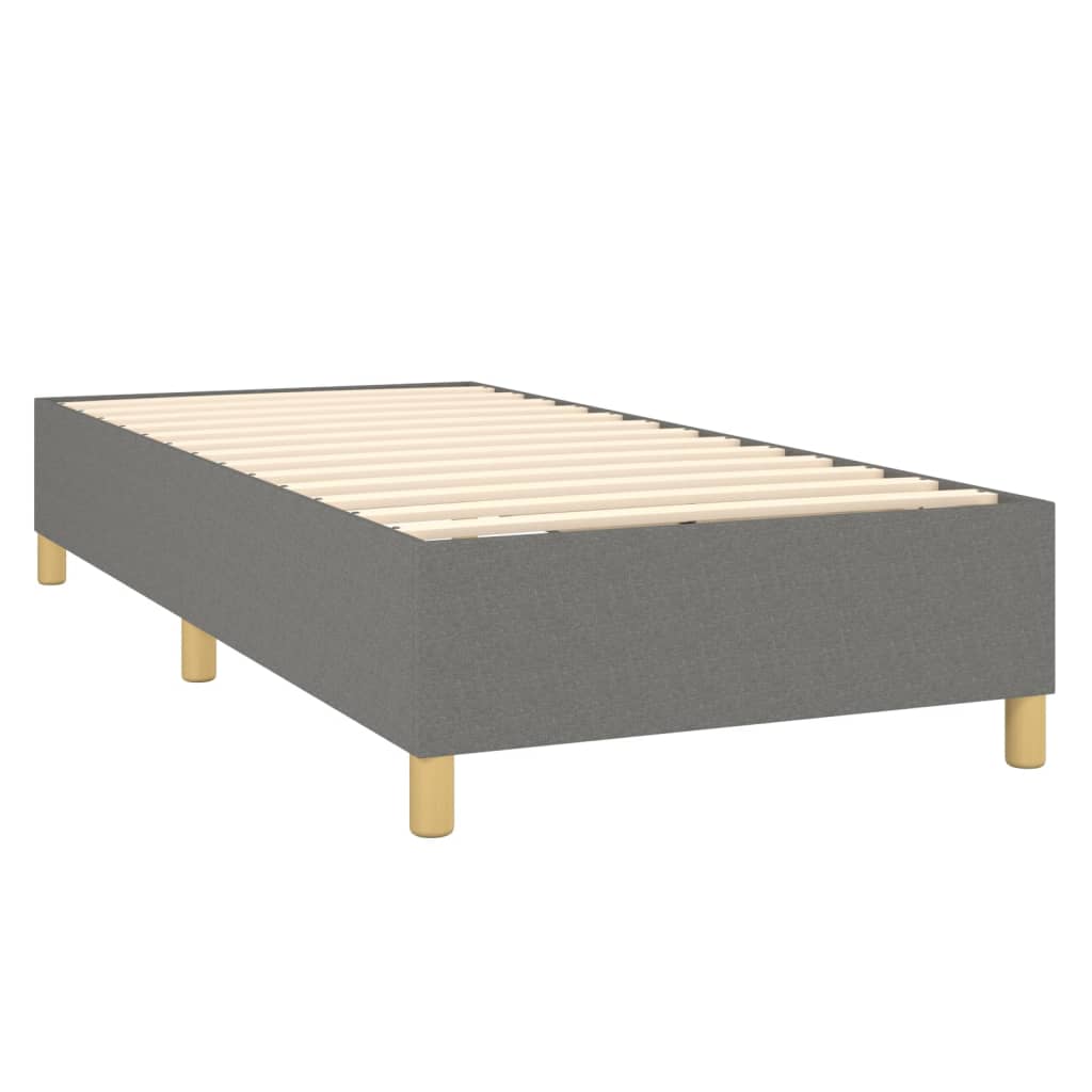 vidaXL Cama box spring colchón y luces LED tela gris oscuro 80x200 cm