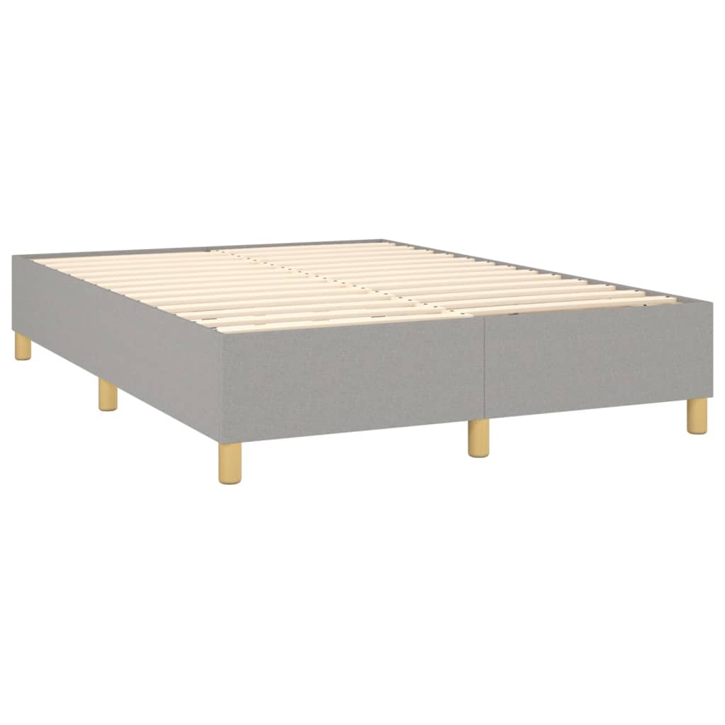 vidaXL Cama box spring colchón y luces LED tela gris claro 140x200 cm