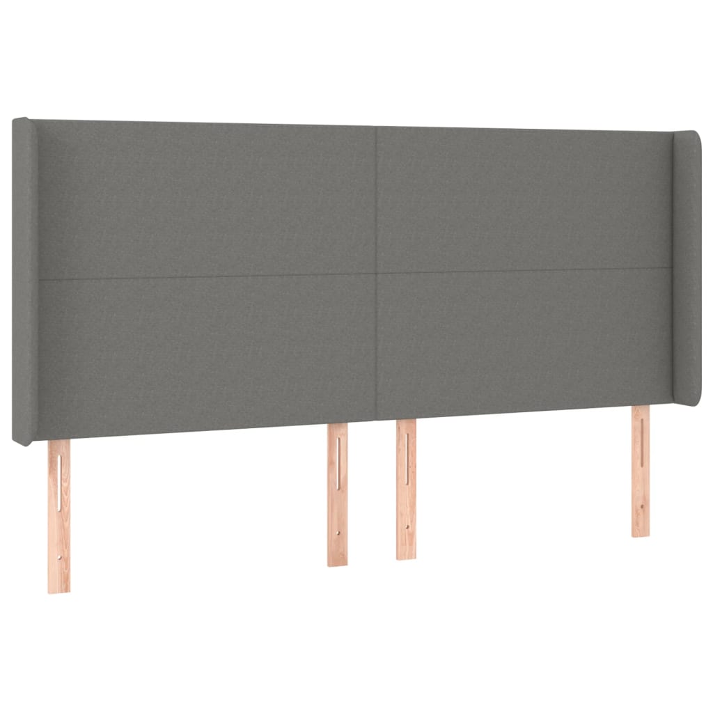 vidaXL Cama box spring colchón y luces LED tela gris oscuro 160x200 cm