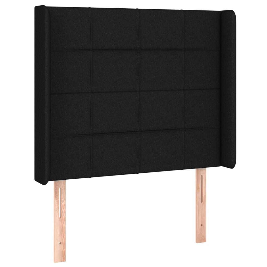 vidaXL Cama box spring colchón y luces LED tela negro 80x200 cm