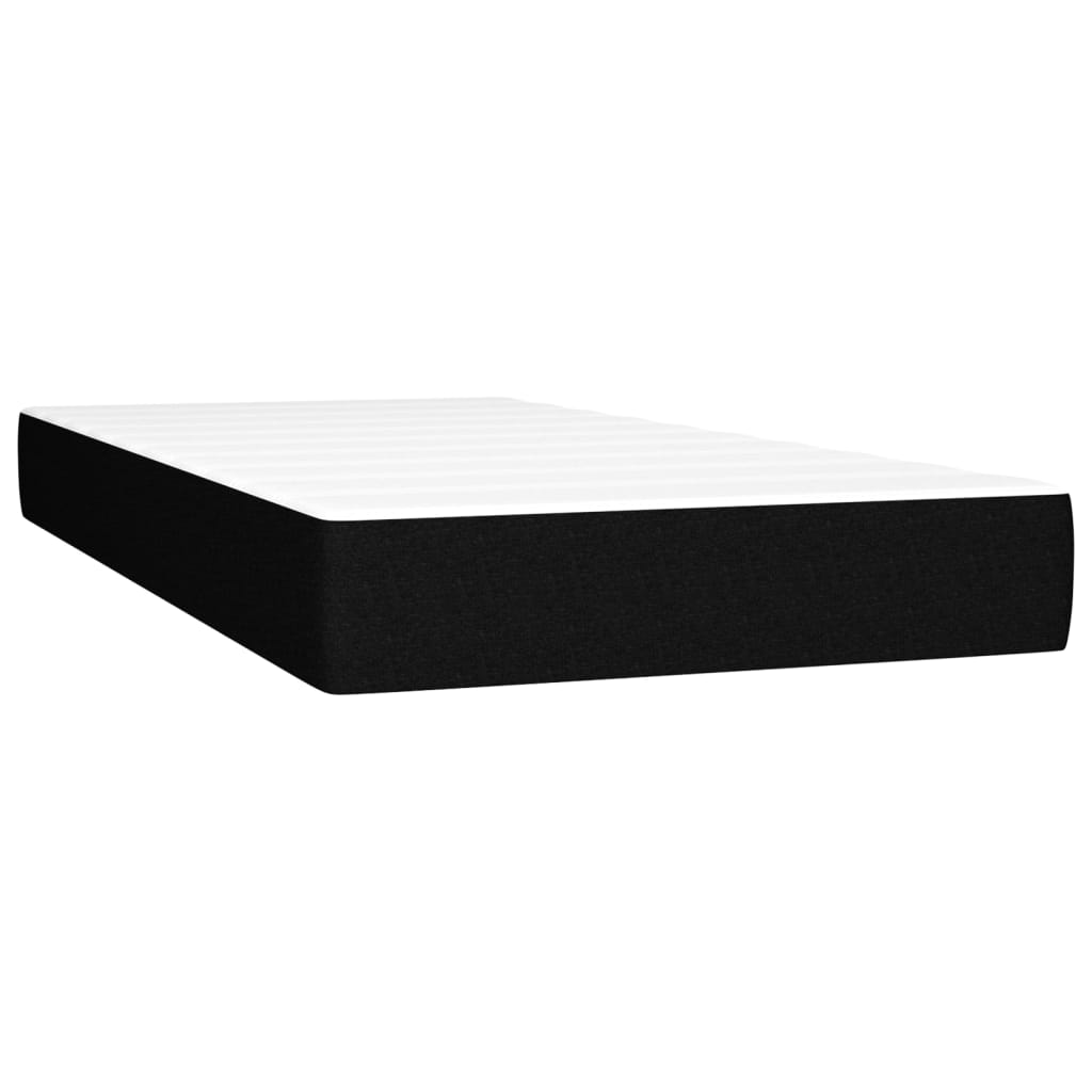 vidaXL Cama box spring colchón y luces LED tela negro 90x190 cm